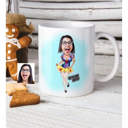 Personalized Cotton Princess Cartoon White Mug Cup