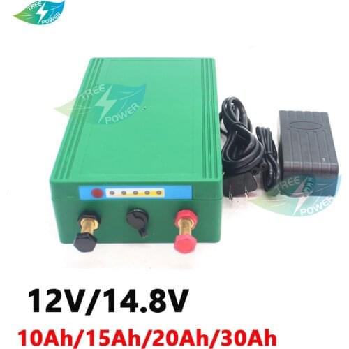 Portable 12V 15Ah 14.8V 10Ah 20Ah 30Ah 18650 lithium-ion battery with BMS for Electric Wheel/sea fishing/fishing cord+2A Charger