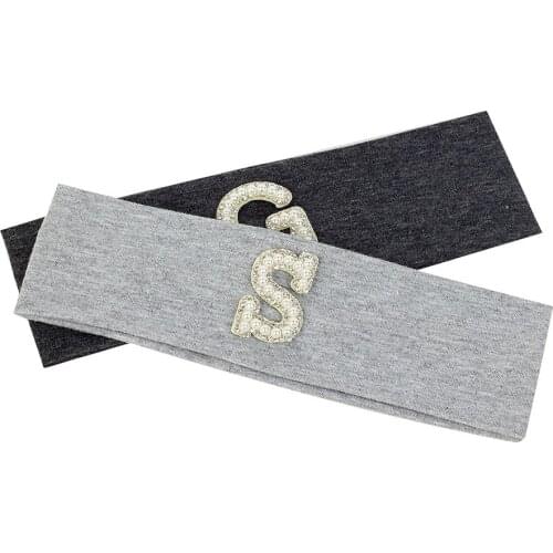 DIY Letter Newborn Headband Cotton Elastic Kids Baby Boys Girls Pearl Hair Accessories Soft Kids Hair Band Baby Headwear