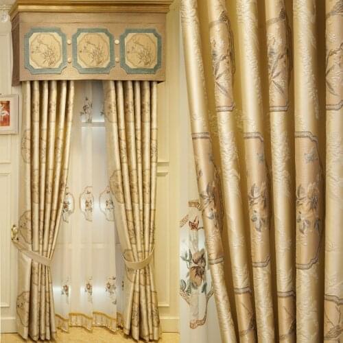 New European style luxury blackout embroidered curtains for living room high quality decorative curtains for bedroom apartments