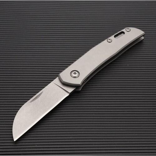 Lockless Titanium Folding Knife EDC Camping Tools