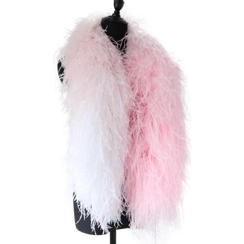 Beauty Colorful Fluffy Natural Ostrich Feathers Boa Decoration For Carnival Shawl Clothes Sewing Accessory Boas Crafts Wholesale