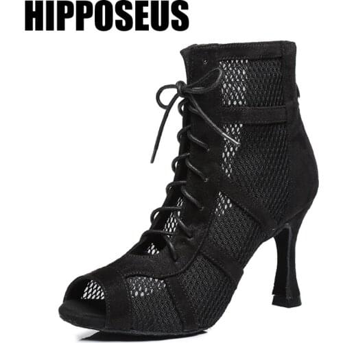 Hipposeus Dance-Shoes Women Girls Latin Salsa Tango Ballroom Dancing Shoes Ladies Soft Bottom Modern Dance Shoes Professional