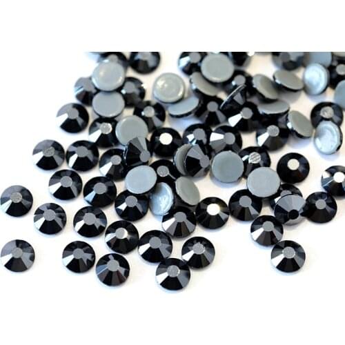 Nail art decorations jet black AAA high Quality Glass Crystal SS16-SS30 Hotfix Rhinestones For clothing Garment Accessorie