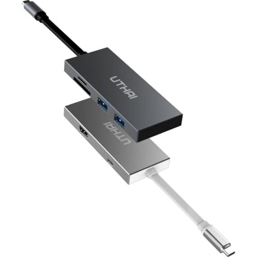 UTHAI TCH02 5in 1 USB 3.0 Hub for MacBook Pro Air Multi function USB TypeC 4K Video HDMI-Compatible Adapter Charging Port Hubs
