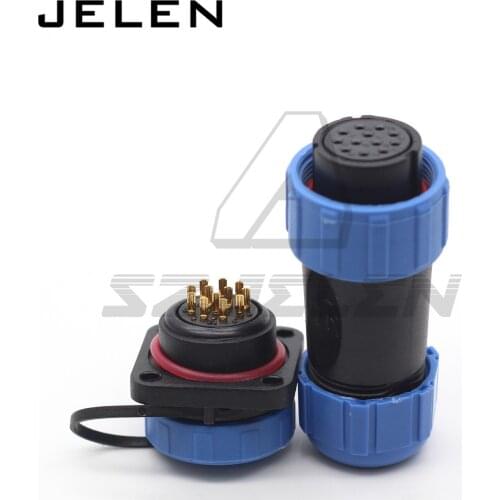SP21 Waterproof connector 12 pin square panel mounting connector ip68 Outdoor power wire connectors Plug (female) socket (ma