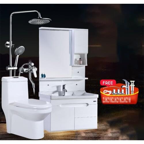 WJS-5211 Modern Simple Whole Bathroom Cabinet Combination One Piece Toilet Set Sanitary Ware Shower Bath Suit With A Sink