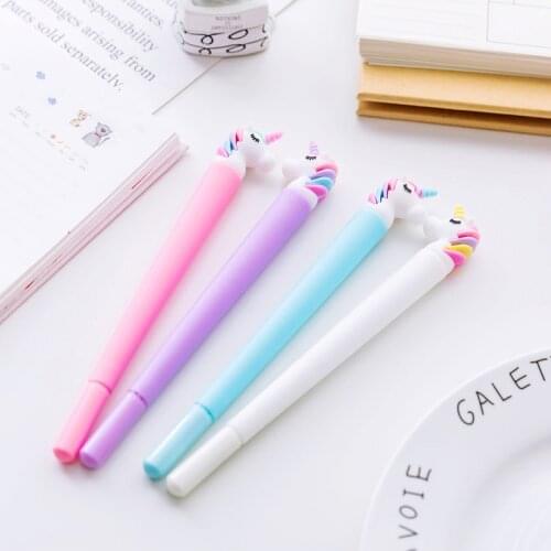 Candy-colored unicorn gel pen cute soft stick signature pens student writing test pen
