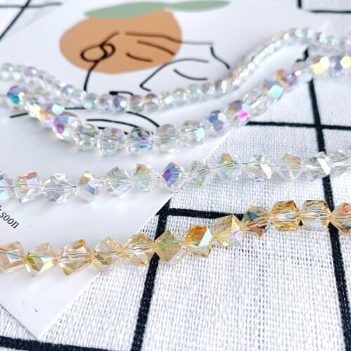DIY jewelry accessories wholesale flat bead cut crystal beads dazzling translucent beads bulk hand-stringed beads 1PCS