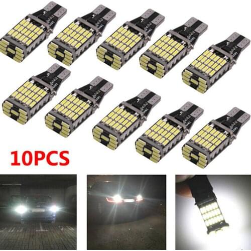 10pcs White 45 Smd 4014 T15 W16w Led Automobile Reversing Lamp Bulb 6000k Voltage Dc12-24v Is Often Used In Automobiles, Trucks