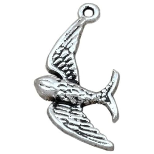 Cute Little Swallow Bird Charms Pendants 100Pcs Zinc Alloy Fashion Jewelry DIY Fit Bracelets Necklace Earrings 10x29mm