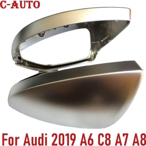 2Pcs Matte Side Wing Rearview Rear View Mirror Replacement Cover Trim Case Shell For Audi 2019 A6 C8 A7 2018-2019 A8