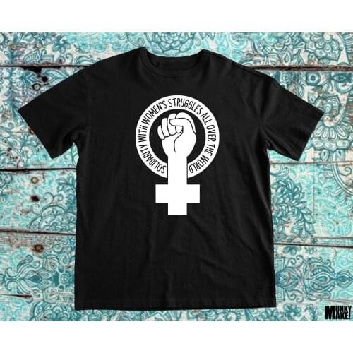 2019 New Brand Cheap Sale 100 % Cotton Feminist T-Shirts Solidarity Feminist Tee Top T Shirt WomenS Rights Grl Pwr