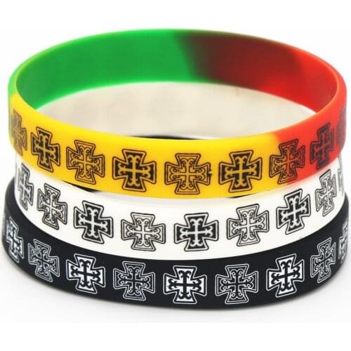 3PCS New Casual Cross Silicone Wristband Armbands Simple Religious Sports Rubber Silicone Bracelets&Bangles Charm Gifts SH128