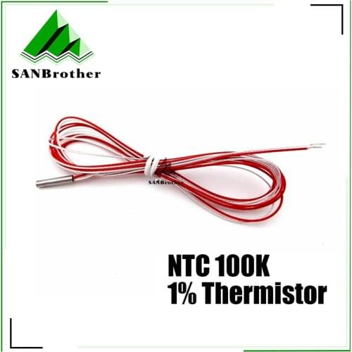 3D Printer NTC 100K 1% Thermistor 3*15mm Steel Head Temperature Cable 1.4Meter long Accessories