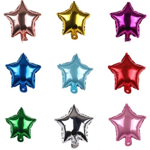 5pcs10inch Pentagram Monochrome Aluminum Film Balloon Birthday Party Wedding Banquet Decoration Supplies