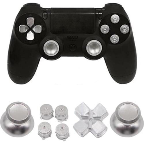 Analog Thumbsticks & Bullet Buttons & D-pad Replacements Kits Slim Pro Controller,Metal Buttons Compatible with PS4