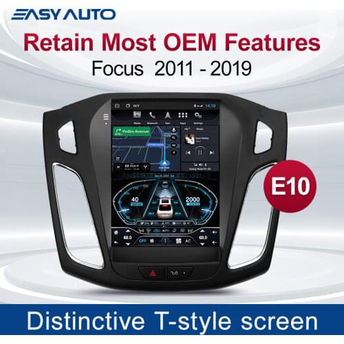 10.4Inch Tesla Style Android Car Radio Multimedia Player Head Unit GPS Navigator for Ford Focus 3 2011-2019 DSP 4+64G Carplay