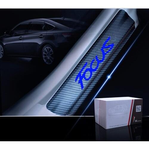 Car Styling Carbon Fiber Vinyl Sticker Car Door Sill Protector Scuff Plate thresholdl Guard For Ford FOCUS Car Accessories