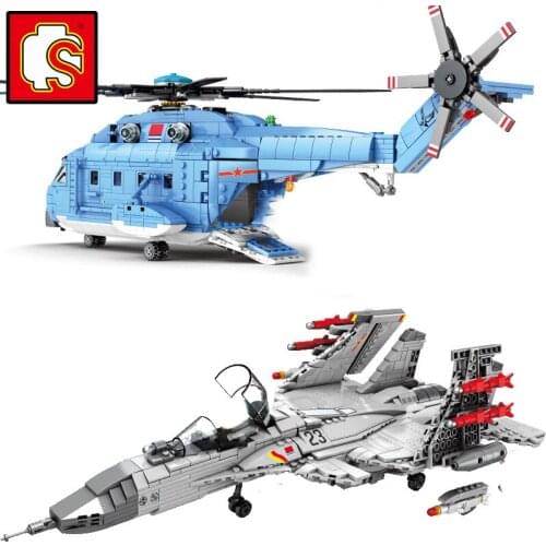 Sembo blocks Military helicopters fighters jet model building bricks army air force warplane kits modern war weapon