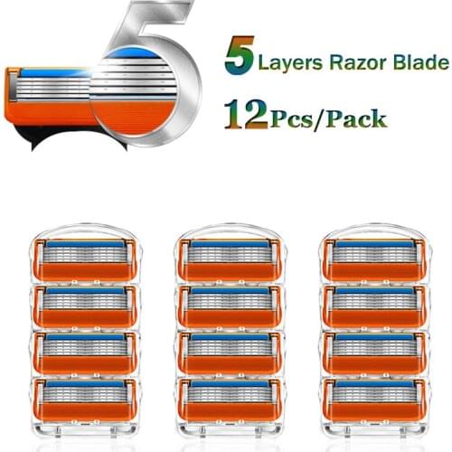 Shaving Razor Blades For Fusion 5 Face Shaver Cassettes Straight Blade Shave Beard Case Replaceable Heads Men