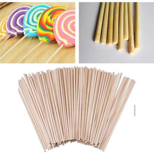 100Pcs/set Wooden Lollipop Stick Homemade Candy Chocolate Lollies Disposal Lollipop Mold Sticks 10cm Kitchen Craft DIY Tools