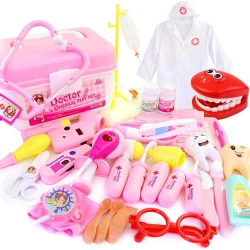 Toy Gift Toys Doctor Set for Kids Children 26-49PCS Suitcase Medical Tool Nursing Pretend Play Kit Simulation Injection Medicine