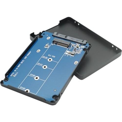 M.2 NGFF SSD to 2.5" sata ssd Drives Card for SATA III Supports M.2 NGFF SATA with Aluminum Case Enclosure