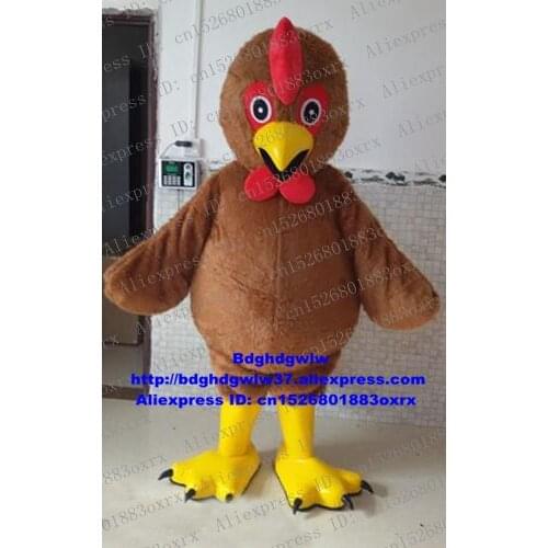 Brown Long Fur Turkey Tacchino Pheasant Mascot Costume Adult Cartoon Character Outfit Opening Ceremony Promotional Items zx161