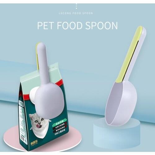 Dog Feeders Pet Supplies Pet Spoon Universal Dog Food Cat Food Spoon Dog Teddy Cat Food Snack Bag Clip Handle with Clip