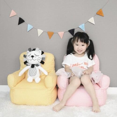 Childrens sofa Nordic cotton canvas baby chair lazy sofa princess room photography kindergarten sitting stool bean bag