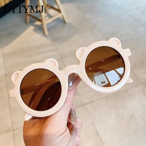 DYTYMJ Round Frame Sunglasses 2021 Bear Children Sunglasses Cute Style Sun Glasses Kids Photograph Sunglasses Girls Boys
