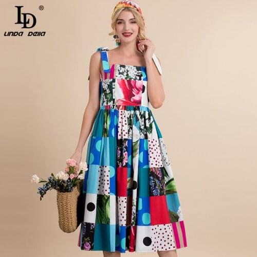 Летние платья на пуговицах LD LINDA DELLA China At AliExpress