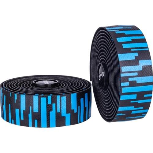 Bike Handlebar Tape 1 Pair Anti-Slip Adhesive Cycling Handle Bar Wrap with Plugs Elastic EVA PU Materials 3*3*215cm In Stock
