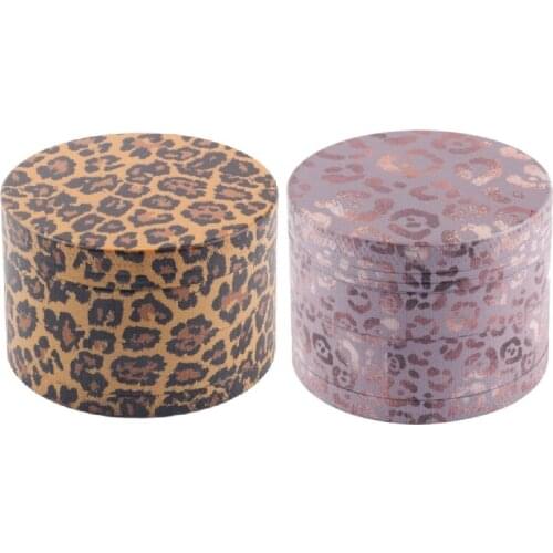 Leopard Tobacco Grinder Spice Weed Cutter Cigarette Accessories Gadget Herb Cutter 4 Layer 50MM Leopard Zinc Alloy 40/50MM