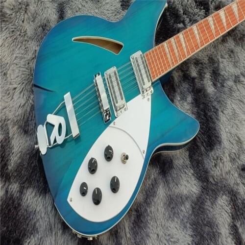 HOT! High quality 12 String Electric Guitar, Ricken 360 Electric Guitar,Blue Burst body with Rosewood fingerboard,free shipping