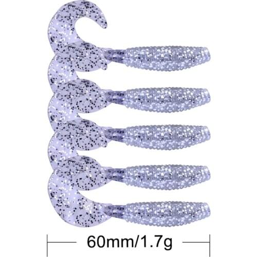 5pcs Easy Shiner Soft Lure 60mm 1.7g Swimbaits Silicone Fishing Lure Artificial Bait Carp Fishing Ocean Fish Peach