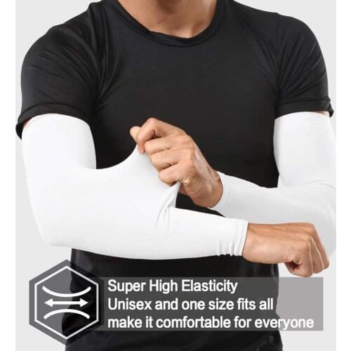 60%HOTUnisex Solid Color UV Protection Outdoor Cycling Fingerless Arm Sleeves Cover