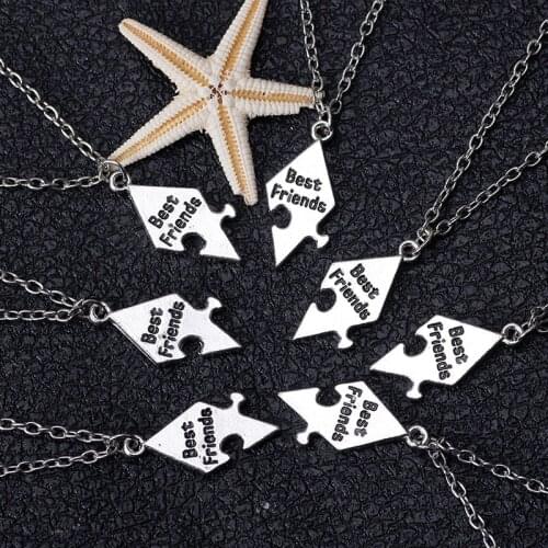Best Friends 7-piece Necklace For Men And Women Bff Friendship Puzzle Necklace Chain 2020 New Hot Selling Jewelry Gift