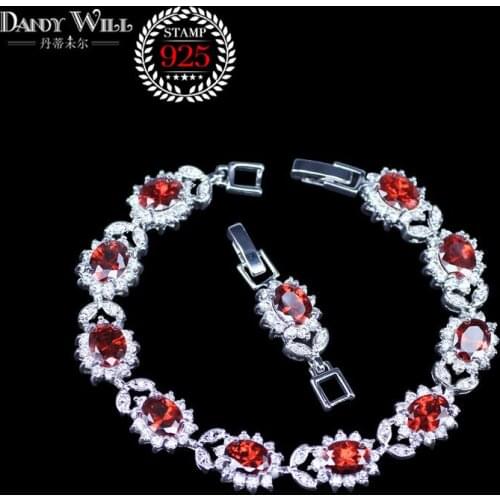 Sunflower Princess White Crystal Red/Purple Zirconia Fashion Jewelry Health Bracelets For Wedding/Birthday Present 18CM+3CM
