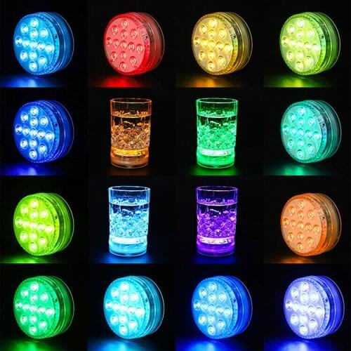 Underwater Light IP68 Waterproof LED Light Swimming Pool Light Night Lamp With Battery Outdoor Garden Party Decoration
