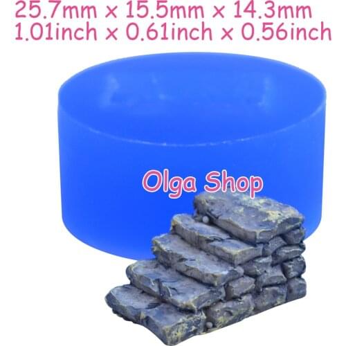 PYL853 25.7mm x 15.5mm x 14.3mm Stone Stairs Silicone Mold Fondant Cake Decoration Candy Resin Clay Earrings Necklace Craft Soap