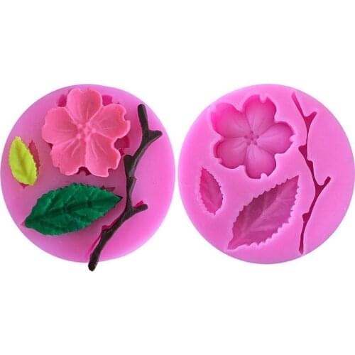 Silicone Creativity Dessert Mold Plum Blossom Mold DIY Fondant Cake Chocolate Clay Mould Decorating Tool Baking Mold for Kitchen