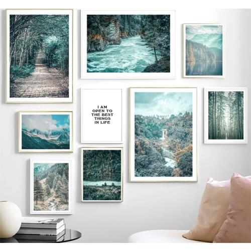 Nordic Decoration Forest Lanscape Wall Art Canvas Poster and Print Canvas Painting Decorative Picture for Living Room Home Decor