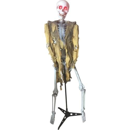 Mummy Skeleton on Stand 100% Plastic Life Size Skeleton Haunted House Escape Horror props Halloween Decorations