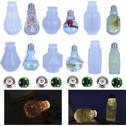 Light Bulb Ornaments Epoxy Resin Mold LED Bulb Silicone Mould DIY Crafts Home Decorations Casting Tools Drop Shipping
