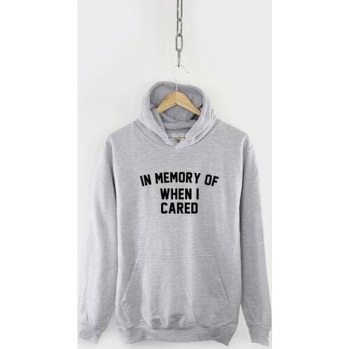 Sweatshirts Tumblr Gothic Aesthetic Harajuku Tops Hoodies In Memory of When I Cared Streetwear Hoodie Pullover