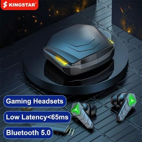 KINGSTAR Gaming Headsets Low Latency TWS Bluetooth 5.1 Earphones Wireless Headphones with Mic Bass Audio Sound Earbuds Gamer
