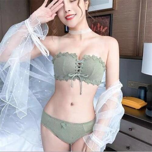 Comfort Seamless Bra And Panty Set Backless Underwear for Girls Floral Embroidery Bra Sexy Lingerie Sets Ropa Interior Mujer