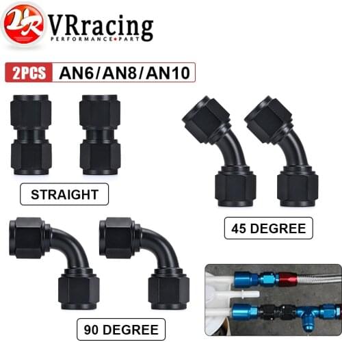 2 PCS Universal 0 45 90 Degree AN6 AN8 AN10 Female to AN6 AN8 AN10 Female Hydraulic hose Elbow Oil Cooler Fitting Hose Fittings